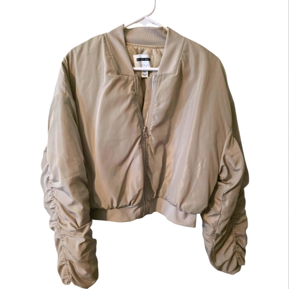 Women's Beige Bomber Jacket - Picture 1 of 5